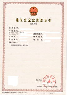 江苏地基基础工程专业承包资质证书